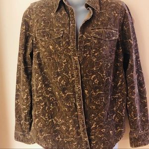 Lauren Petite S Paisley Corderoy Button Up
